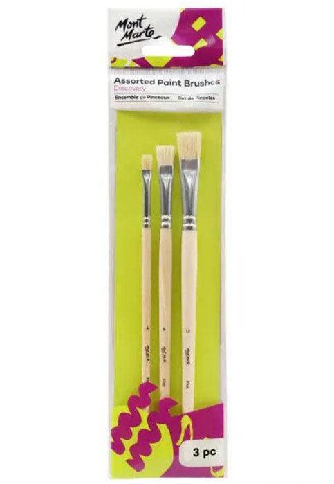 MONT MARTE ASSORTED PAINT BRUSHES 3PCS/PKT BMHS0038