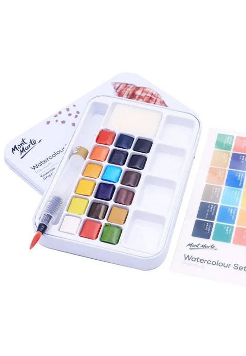 MONT MARTE PREMIUM WATERCOLOUR SET 21PCS IN METAL TIN BOX