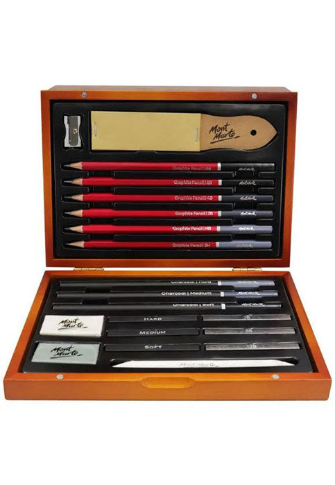 MONT MARTE SIGNATURE SKETCHING SET 20PCS IN WOODEN BOX