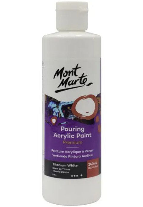 MONT MARTE PREMIUM POURING ACRYLIC PAINT 240ML-TITANIUM WHITE