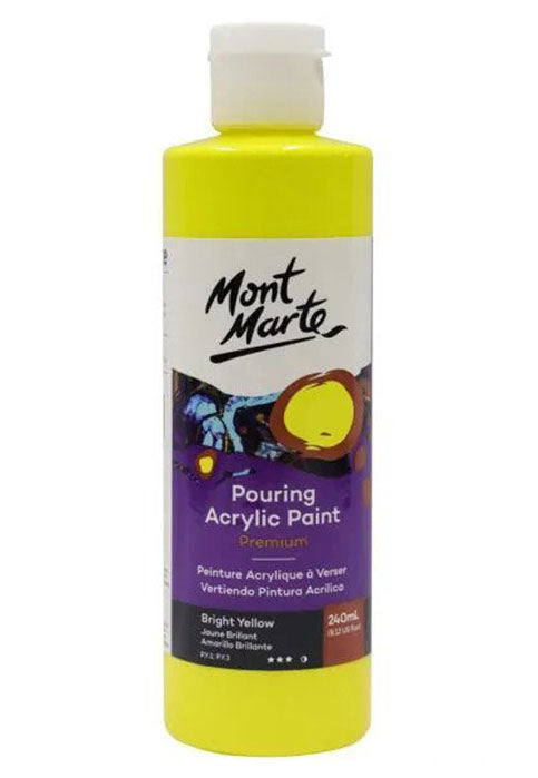 MONT MARTE PREMIUM POURING ACRYLIC PAINT 240ML-BRIGHT YELLOW