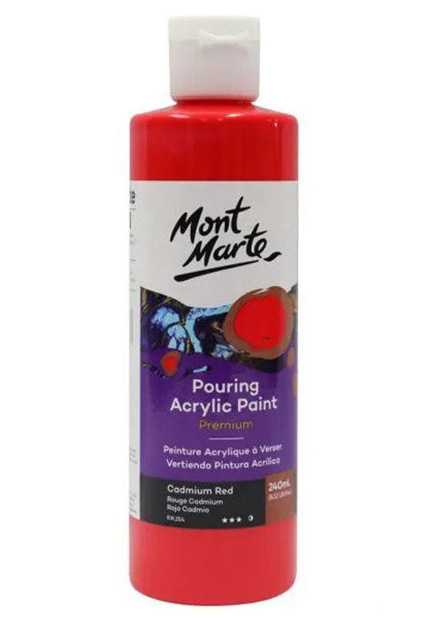 MONT MARTE PREMIUM POURING ACRYLIC PAINT 240ML-CADMIUM RED