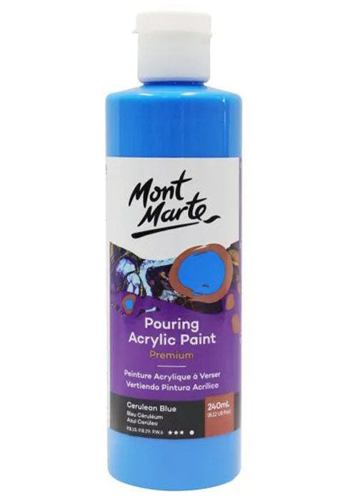 MONT MARTE PREMIUM POURING ACRYLIC PAINT 240ML-CERULEAN BLUE