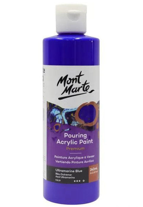 MONT MARTE PREMIUM POURING ACRYLIC PAINT 240ML-ULTRAMARINE BLUE