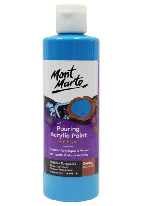 MONT MARTE PREMIUM POURING ACRYLIC PAINT 240ML-PHTHALO TUQUOISE