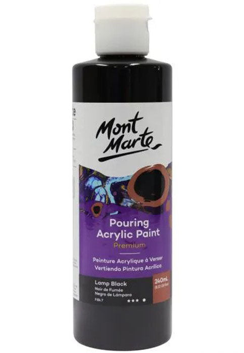 MONT MARTE PREMIUM POURING ACRYLIC PAINT 240ML-LAMP BLACK