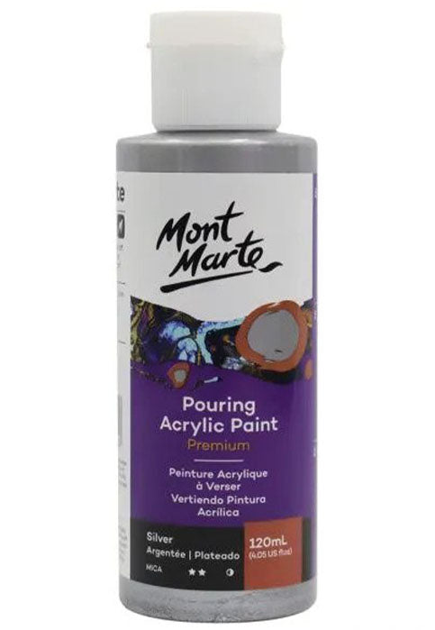 MONT MARTE PREMIUM POURING ACRYLIC PAINT 120ML-SILVER