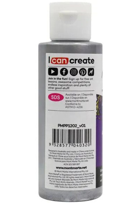 MONT MARTE PREMIUM POURING ACRYLIC PAINT 120ML-SILVER