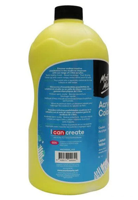 MONT MARTE SIGNATURE ACRYLIC COLOUR 1L-LEMON YELLOW