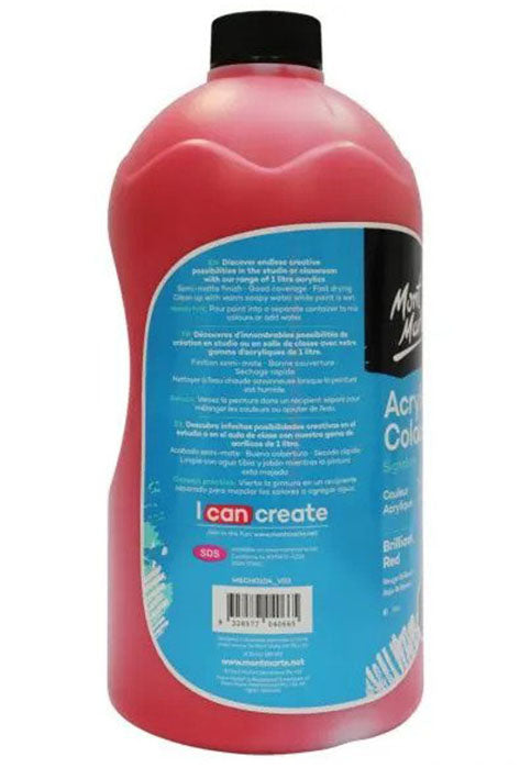 MONT MARTE SIGNATURE ACRYLIC COLOUR 1L-BRILLIANT RED