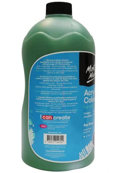 MONT MARTE SIGNATURE ACRYLIC COLOUR 1L-SAP GREEN