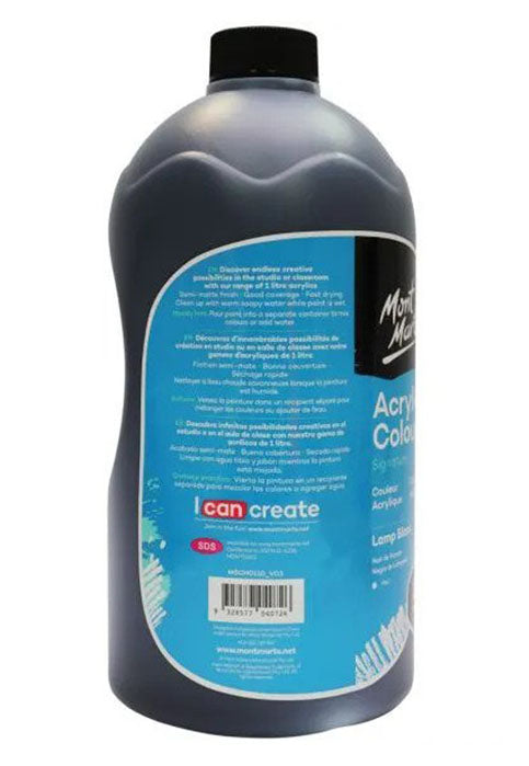 MONT MARTE SIGNATURE ACRYLIC COLOUR 1L-LAMP BLACK