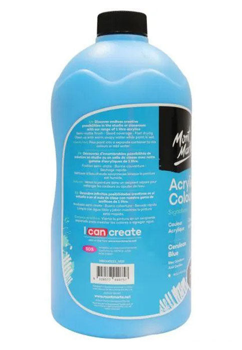 MONT MARTE SIGNATURE ACRYLIC COLOUR 1L-CERULEAN BLUE