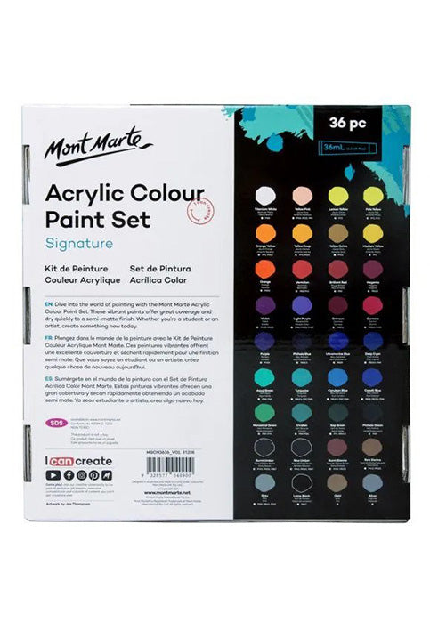 MONT MARTE ACRYLIC COLOUR PAINT SET SIGNATURE 36COLX36ML