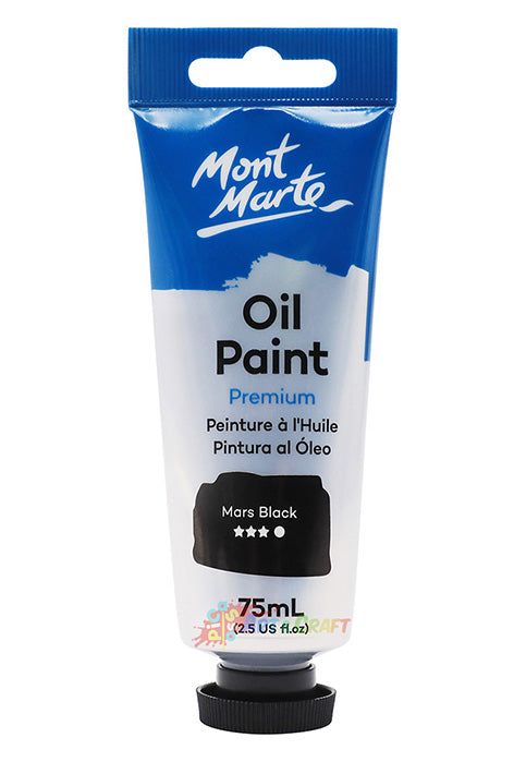 MONT MARTE PREMIUM OIL PAINT 75ML-MARS BLACK