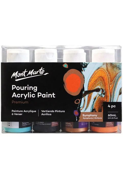 MONT MARTE PREMIUM POURING ACRYLIC PAINT 4COLX60ML-SYMPHONY