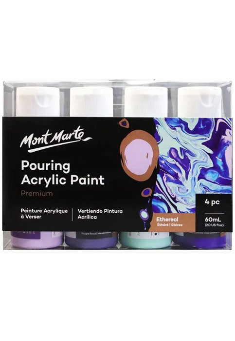 MONT MARTE PREMIUM POURING ACRYLIC PAINT 4COLX60ML-ETHEREAL