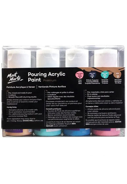 MONT MARTE PREMIUM POURING ACRYLIC PAINT 4COLX60ML-FLAMINGO