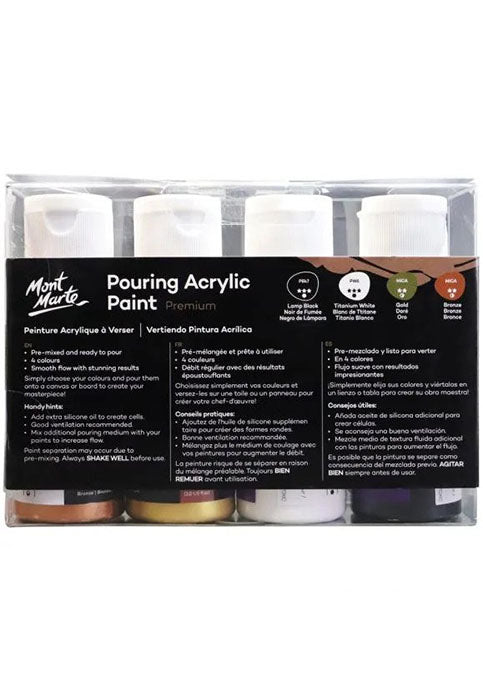 MONT MARTE PREMIUM POURING ACRYLIC PAINT 4COLX60ML-CELESTIAL