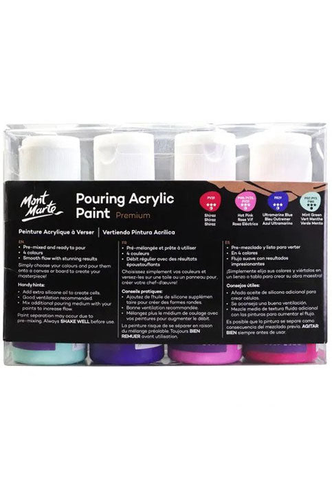 MONT MARTE PREMIUM POURING ACRYLIC PAINT 4COLX60ML-AURORA