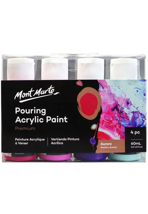 MONT MARTE PREMIUM POURING ACRYLIC PAINT 4COLX60ML-AURORA