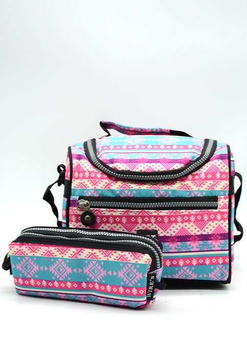 حقيبة مدرسية عجلات تروليWIRES BIG WHEEL PRINTED TROLLEY BAG BLACK PINK PRINT