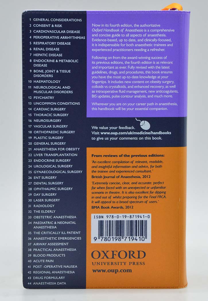 Oxford Handbook Of Anaesthesia 4th Edition