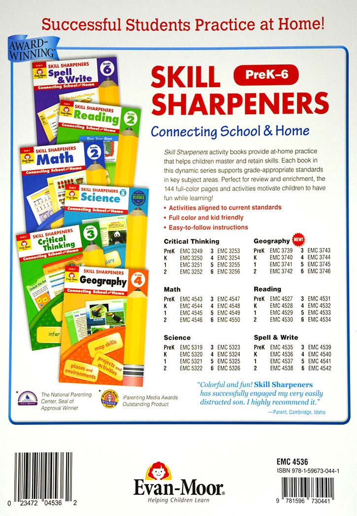 Skill Sharpeners - Spell & Write Grade-K