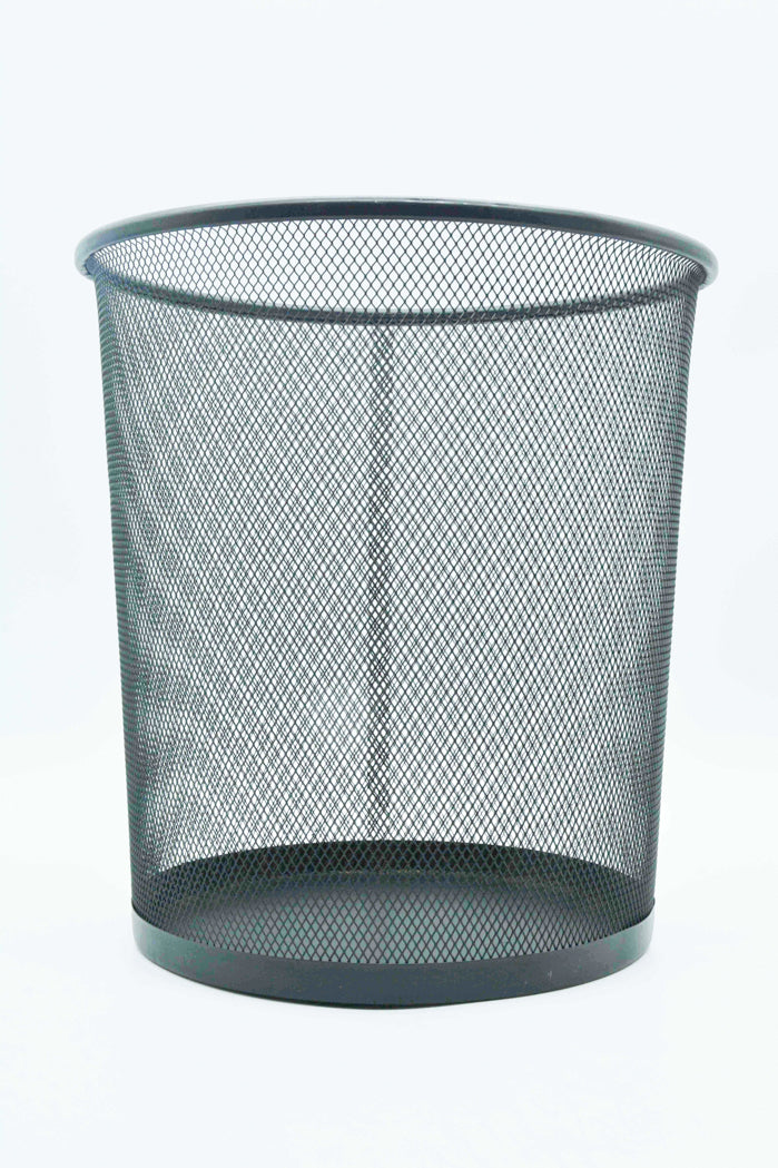Metal Mesh Trash Can Medium (Black)