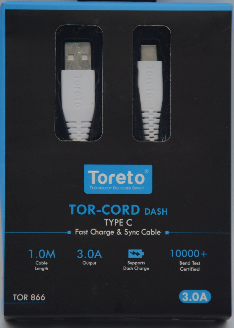 سلك شاحن 1متر*- توريتو TORETO DASH TYPE-C DATA CABLE 1MTR TOR-866