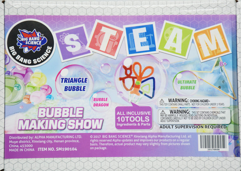 BIG BANG SCIENCE-BUBBLE MAKING SHOW 10TOOLS