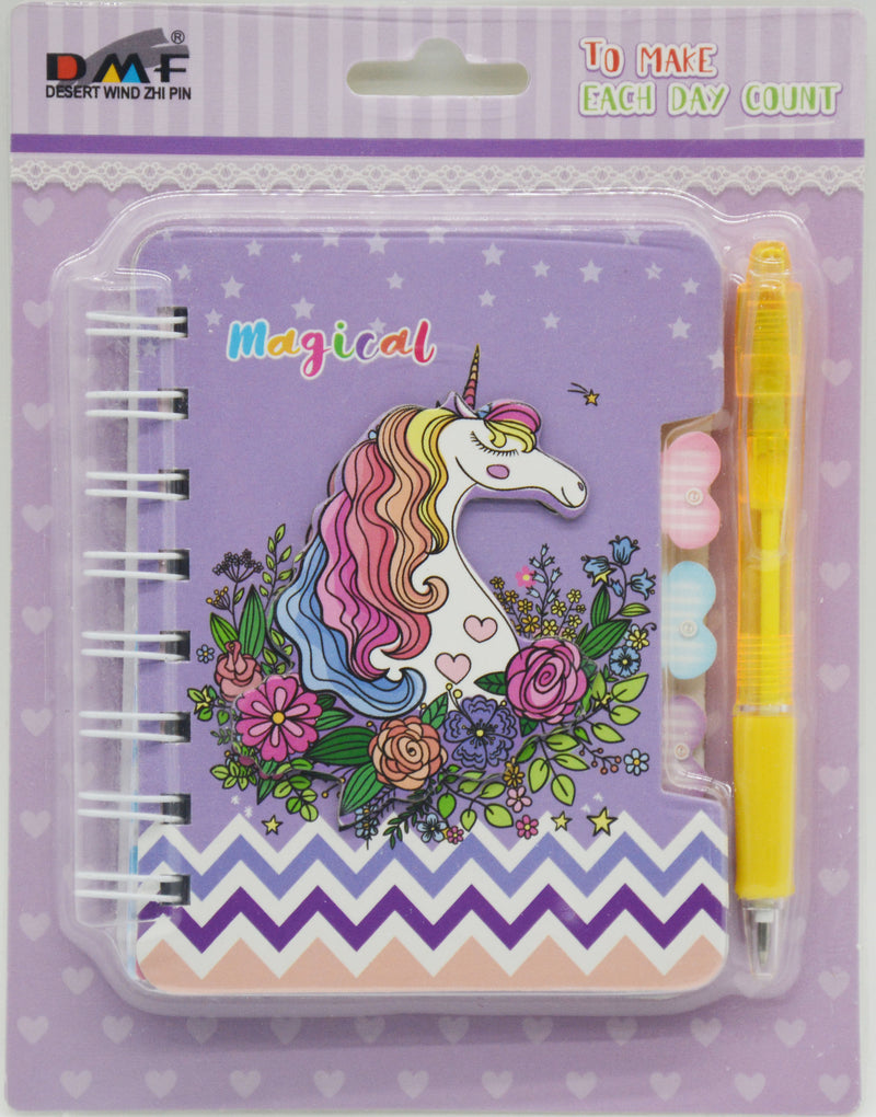 DMF SPIRAL A6 NOTEBOOK + PEN SET-MAGICAL UNICORN