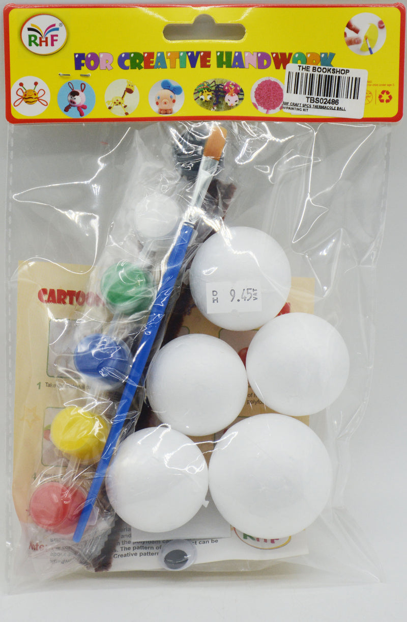 RHF CRAFT 5PCS THERMACOLE BALL W/PAINTING KIT