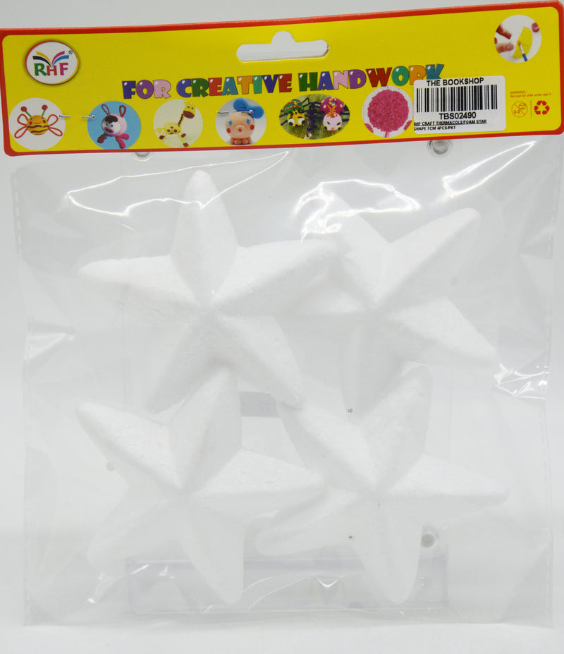 RHF CRAFT THERMACOLE/FOAM STAR SHAPE 7CM 4PCS/PKT