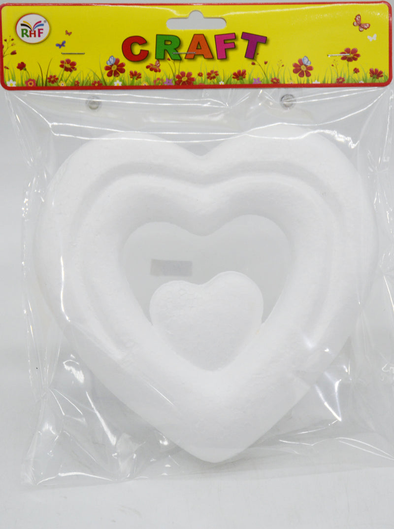 RHF CRAFT THERMACOLE/FOAM HEART SHAPE 16CM