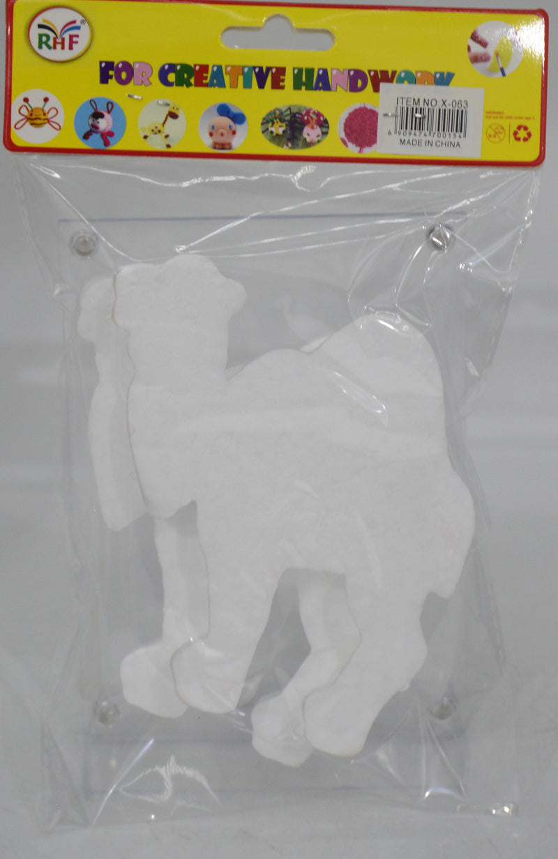 CRAFT THERMACOLE/FOAM SHAPE CAMEL 2PCS/PKT WHITE