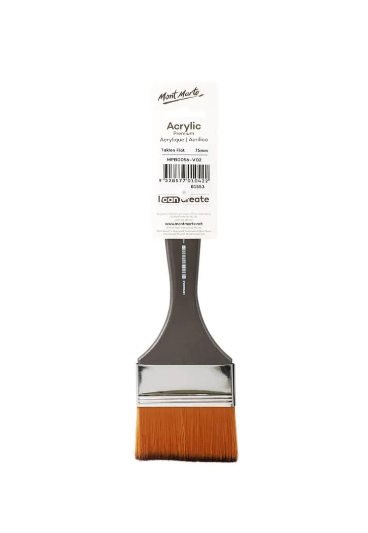 MONT MARTE PREMIUM ACRYLIC TAKLON FLAT BRUSH 75MM