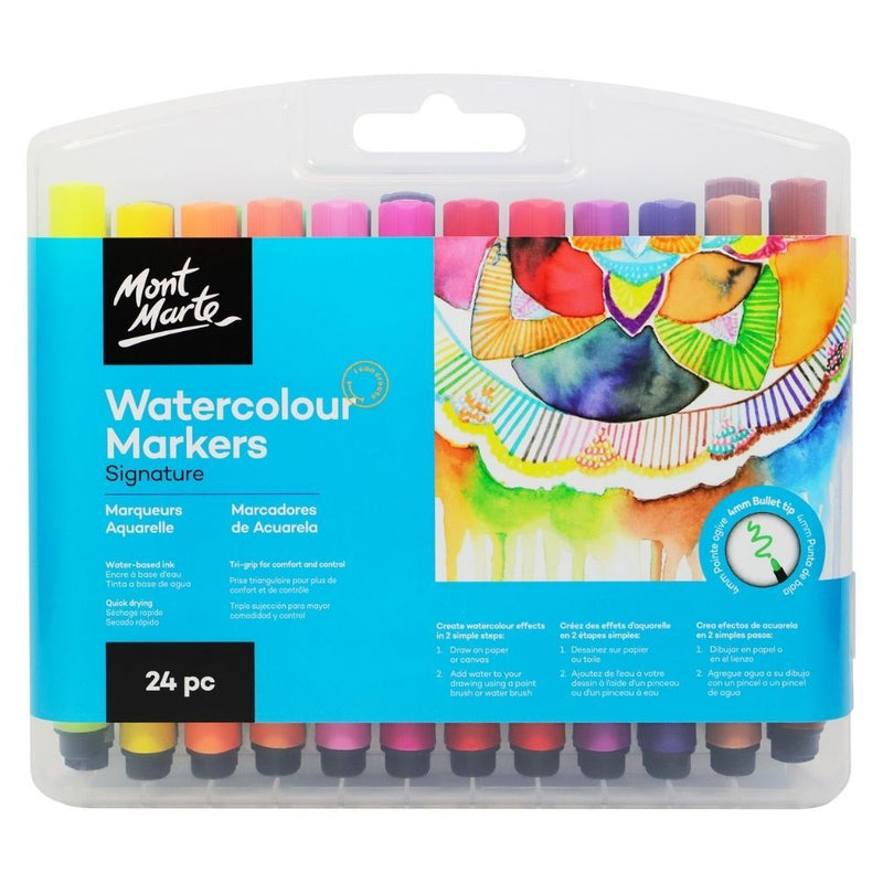 MONT MARTE SIGNATURE WATERCOLOUR MARKERS 24PCS BOX