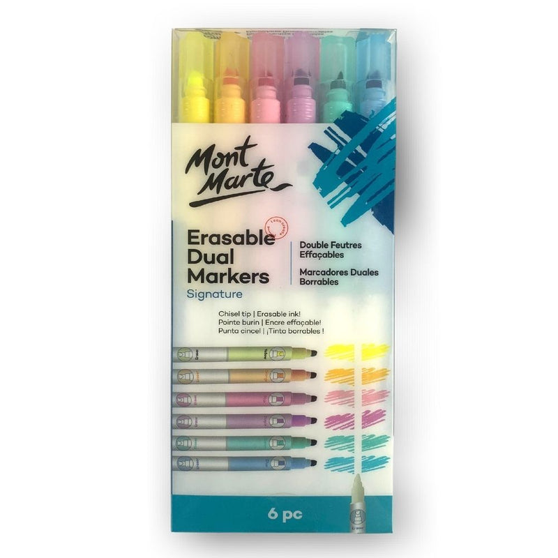 MONT MARTE SIGNATURE ERASABLE DUAL MARKERS 6PCS PKT