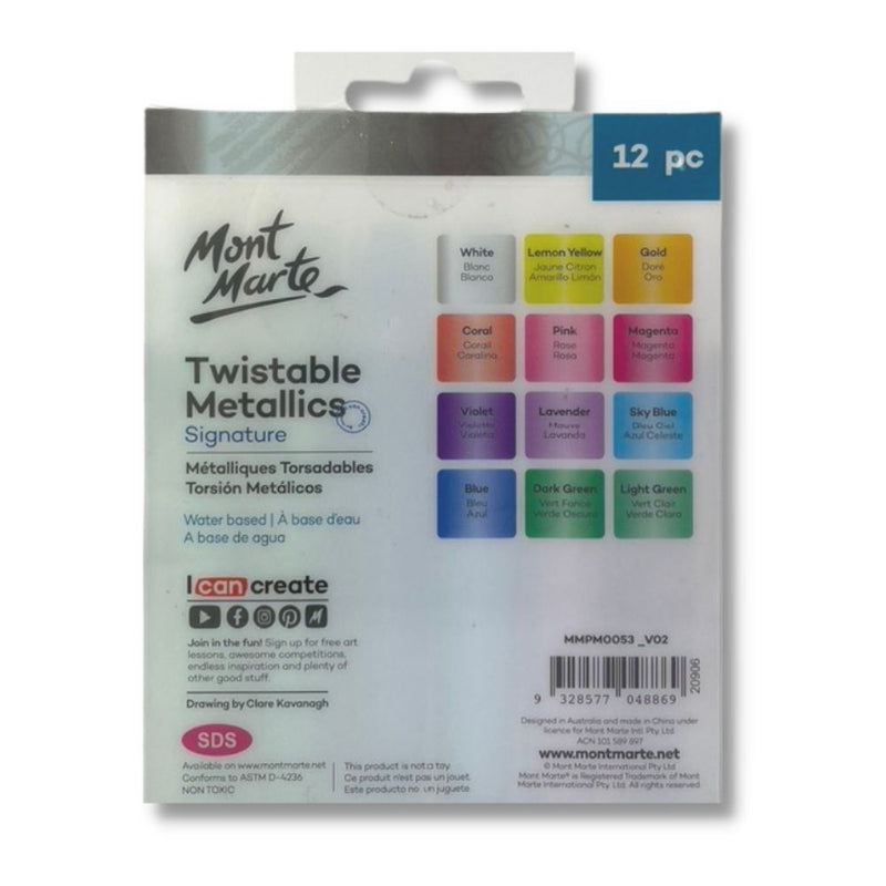 MONT MARTE SIGNATURE TWISTABLE METALICS MARKER 12PCS PKT