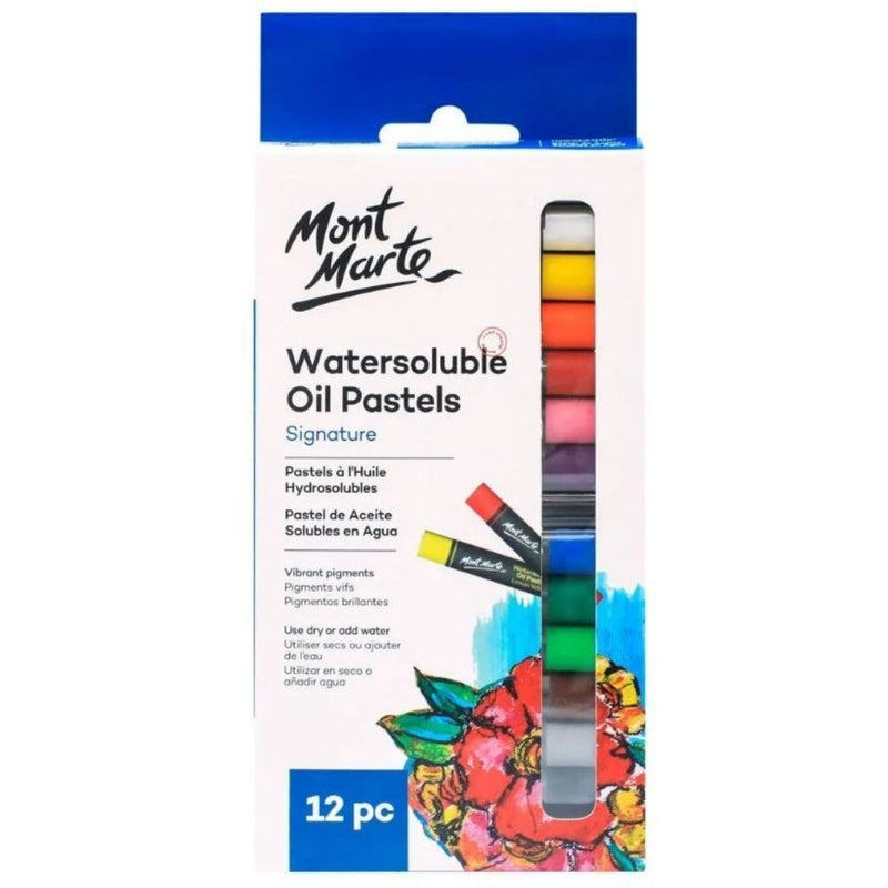 MONT MARTE SIGNATURE WATERSOLUBLE OIL PASTELS 12PCS PKT