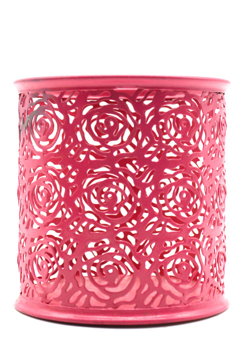 حاملة اقلام معدنية موردة   METAL ROUND PEN HOLDER FLOWER DESIGN