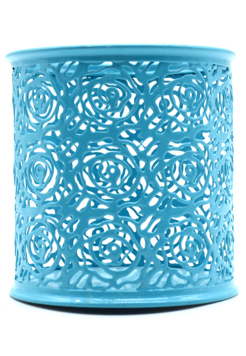 حاملة اقلام معدنية موردة   METAL ROUND PEN HOLDER FLOWER DESIGN