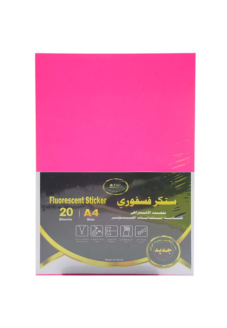 Sbc - Fluorescent Adhesive Color Paper (Fuchia)