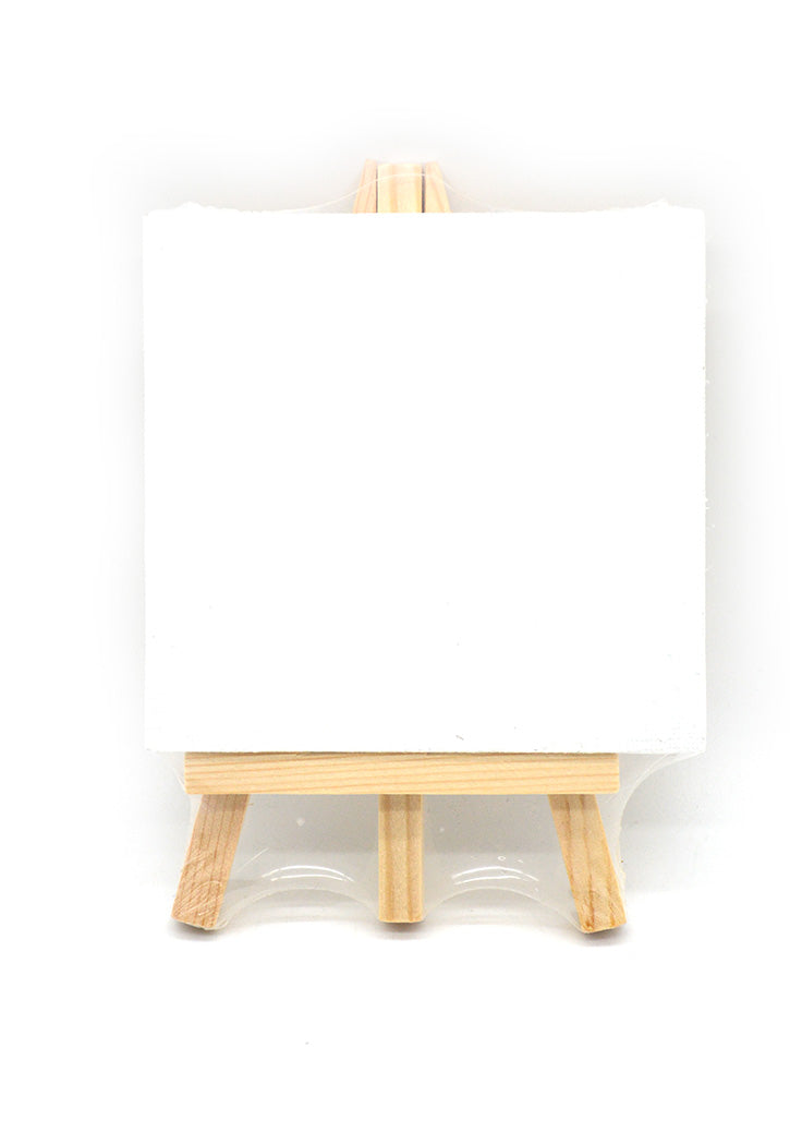 Mini Easel Stand With Canvas 10x10CM