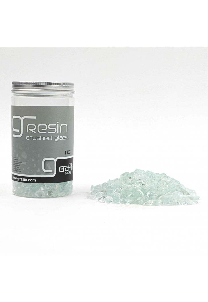 Resin Crushed Crushed Glass White 1KG