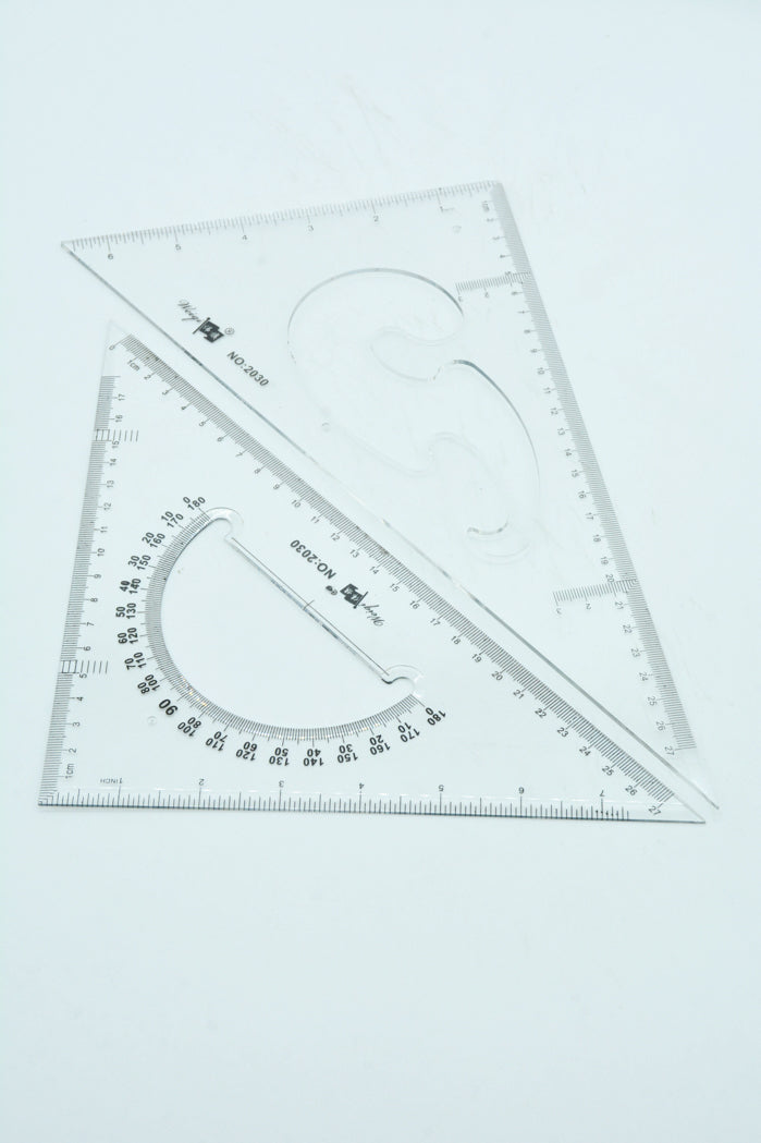 مسطرة مثلث قطعتين Weiqi - Clear Tringle Ruler Set 2PCS 2030