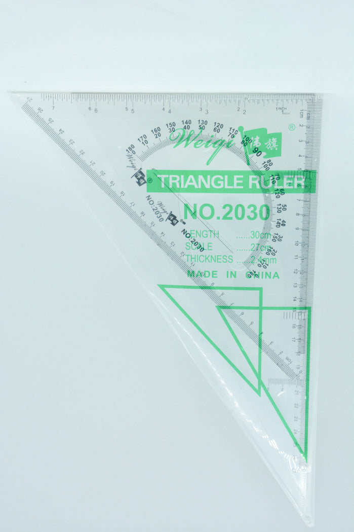 مسطرة مثلث قطعتين Weiqi - Clear Tringle Ruler Set 2PCS 2030