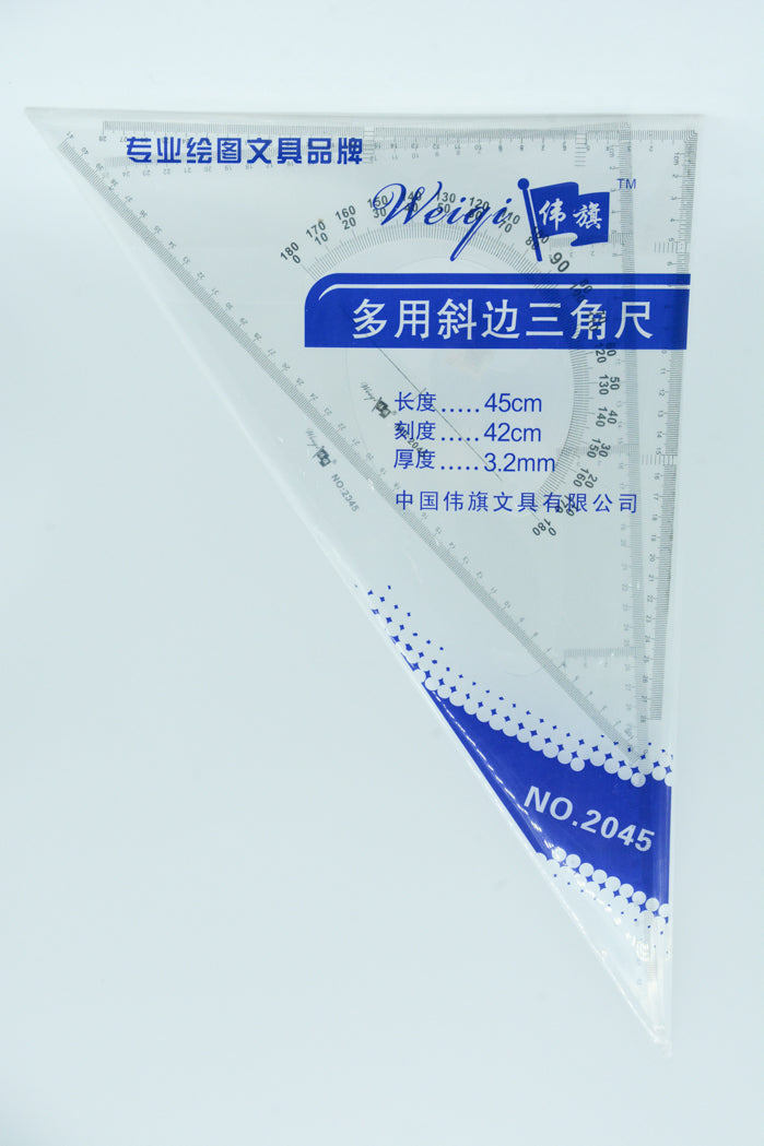 مسطرة مثلث قطعتين Weiqi - Clear Tringle Ruler Set 2PCS 2045