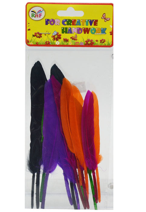 RHF CRAFT COLORED FEATHER 15PCS PKT 15CM BW-333-4 ريش ملونة 15قطعة - فنيات